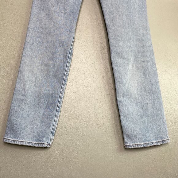 American Eagle Strigid Jeans Women's 00 Reg Distressed Embroidered Light Wash - Picture 6 of 11